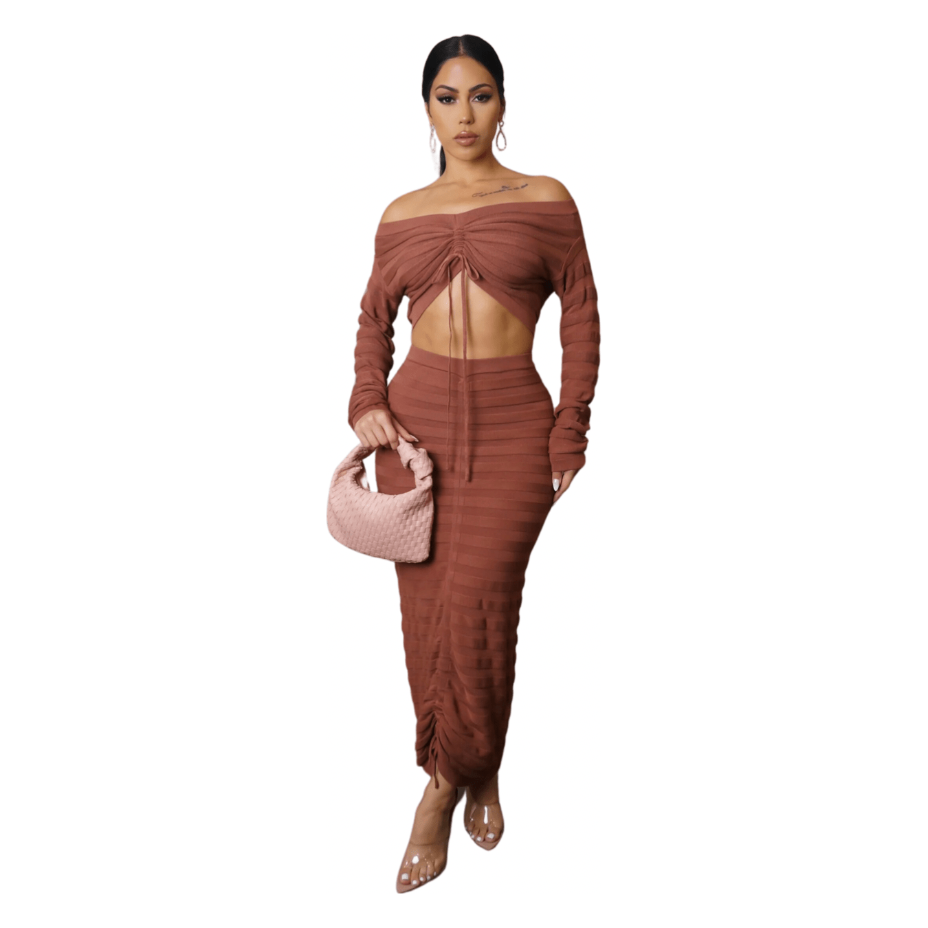 Alluring Brown Skirt Set - Calenthia's Boutique