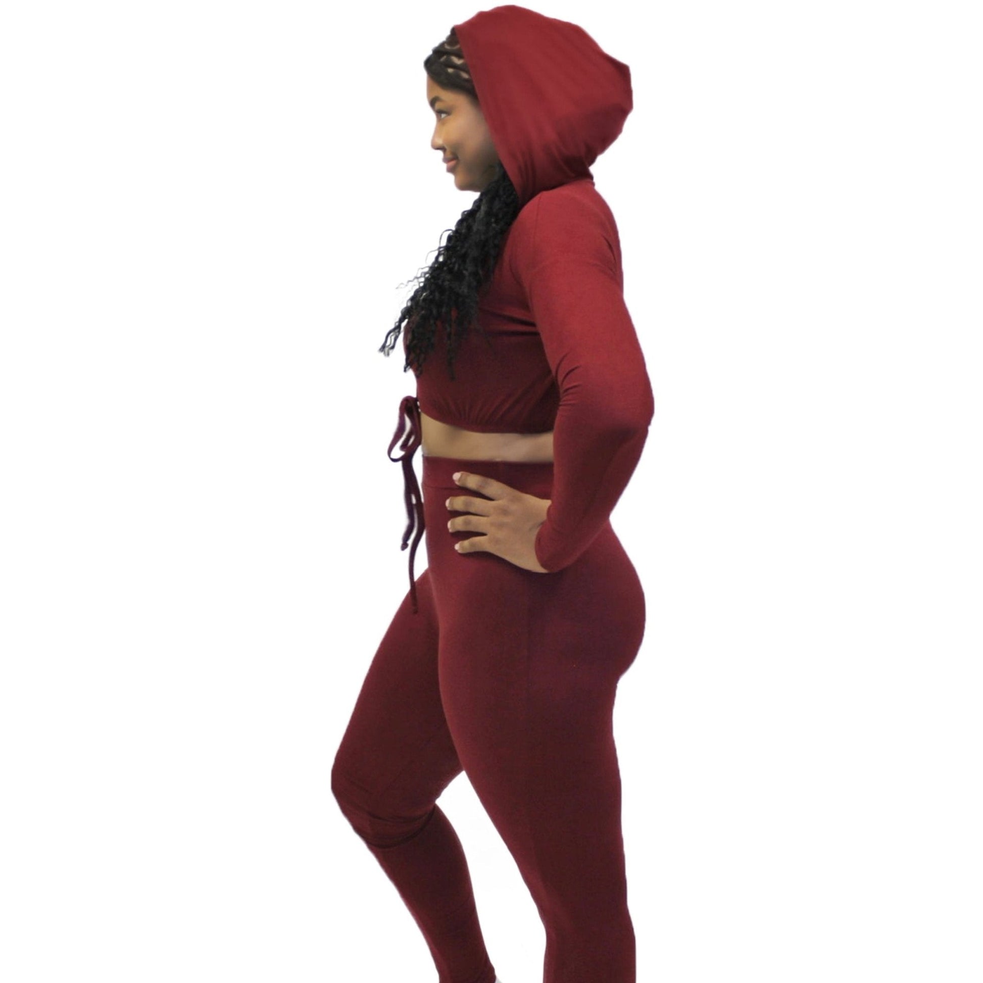 Burgundy Hoodie Set - Calenthia's Boutique