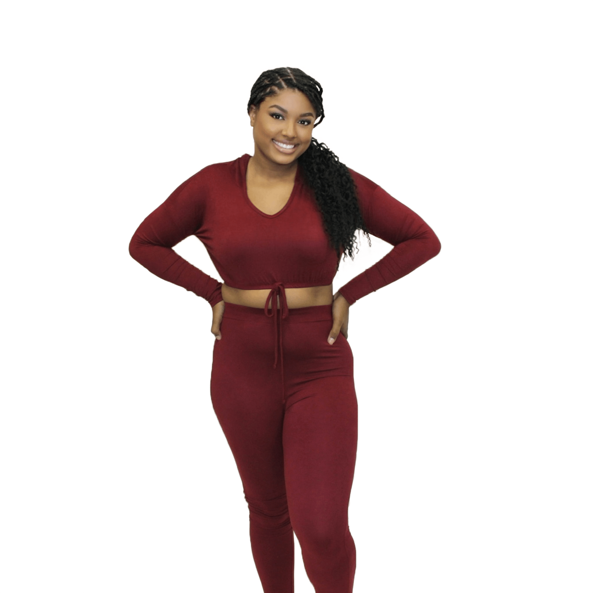 Burgundy Hoodie Set - Calenthia's Boutique