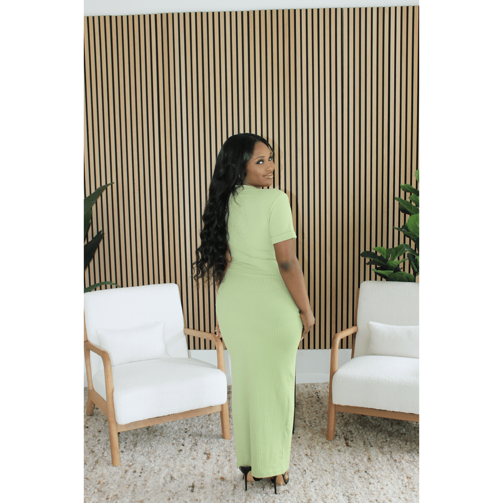 Lime Green Midi Dress - Calenthia's Boutique