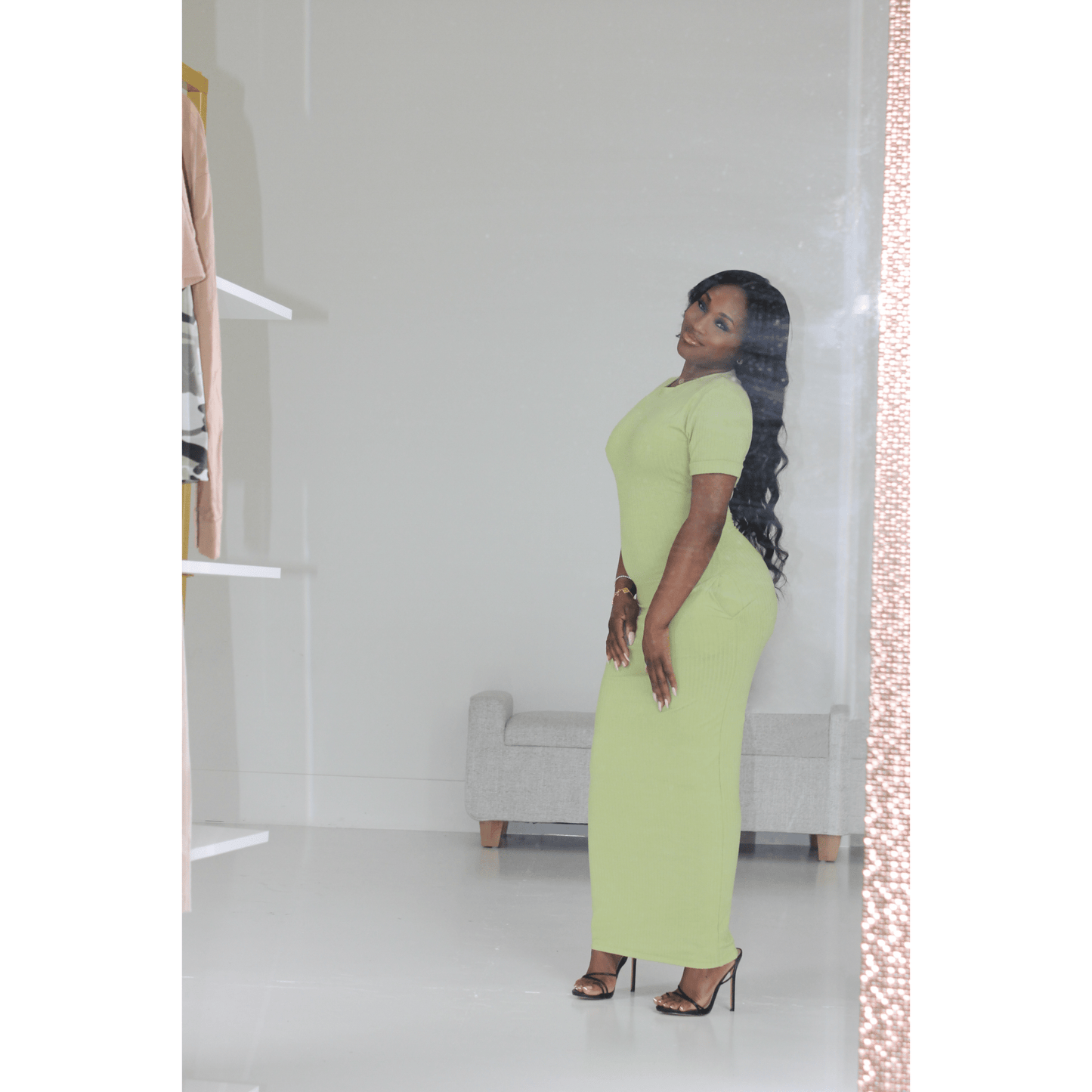 Lime Green Midi Dress - Calenthia's Boutique