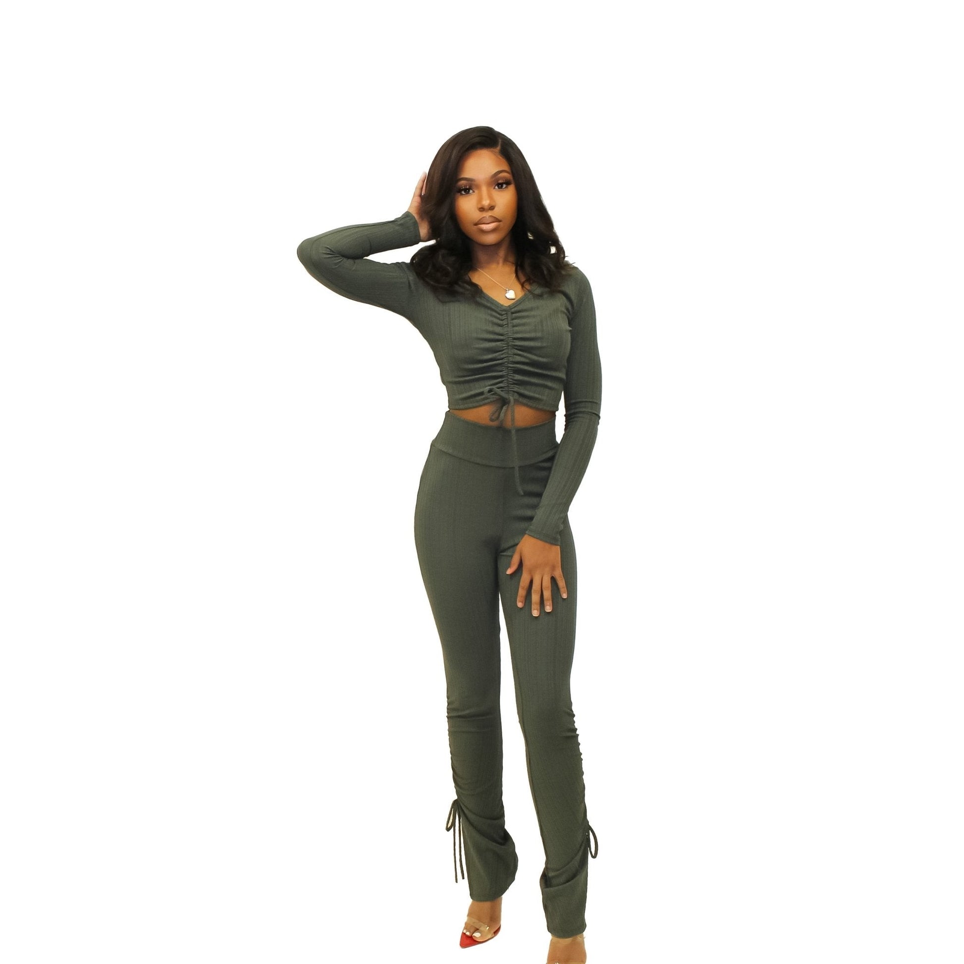 Olive Tie Set - Calenthia's Boutique